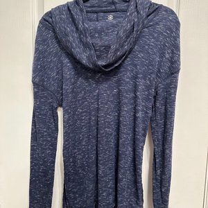Blue GAIAM Pullover with Mock Neck + Hood